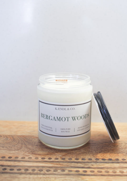 8 oz Bergamot Woods Soy Candle